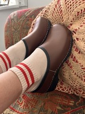 Leather clogs brown for sale  ST. LEONARDS-ON-SEA