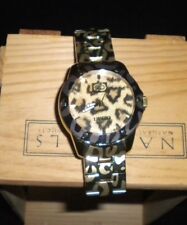MARC ECKO UNLTD RELÓGIO PULSEIRA DE MÃO TOM DOURADO LEOPARDO LINCE 3 E-16517G1 USADO, usado comprar usado  Enviando para Brazil