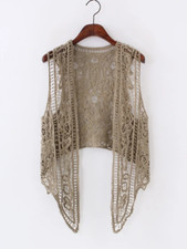 Cardigan asimmetrico a punto aperto Summer Beach Boho Hippie People Style Croche comprar usado  Enviando para Brazil