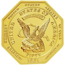 Monedas octogonales americanas Humbert 1851 - medalla conmemorativa águila enchapada en oro segunda mano  Embacar hacia Argentina