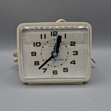 Relógio despertador General Electric marfim plástico 7373-4A, vintage testado/funciona comprar usado  Enviando para Brazil
