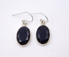 Brinco de prata esterlina 925 natural corte ônix preto pedra preciosa 5,5 Gm tamanho 1,1" comprar usado  Enviando para Brazil