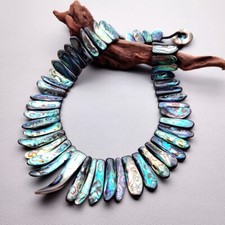 Colar de concha de abalone com joias de concha de mar arco-íris natural, usado comprar usado  Enviando para Brazil