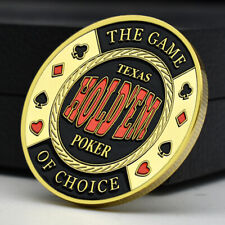 Texas Hold'em Poker Card-Guard Chip Coin Fans Collection Banhado a Ouro Medalha da Sorte comprar usado  Enviando para Brazil
