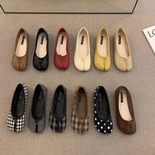 Para mujeres Moda Cuero PU Tabi Puntera Dividida Planos Informales Ocio Zapatos Cómodos Nuevos segunda mano  Embacar hacia Mexico
