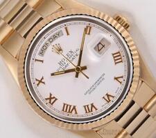 Relógio Rolex masculino Day-Date 18038 President ouro amarelo sólido 18k - mostrador branco romano comprar usado  Enviando para Brazil