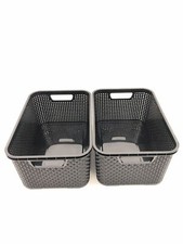 BranQ Kosz Rattan Design Set S 7l Bez BPA Tworzywo sztuczne Czarny 28,5x19,5x12,9cm, używany na sprzedaż  PL
