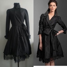 Diane von Furstenberg, Tamanho 6/S/Tafetá de Seda/Renda/Envoltório/Preto comprar usado  Enviando para Brazil