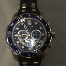 Relógio masculino Invicta 6983 Pro Diver mostrador azul cronógrafo pulseira de borracha preta dourada comprar usado  Enviando para Brazil