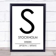 Stockholm sweden coordinates for sale  UK
