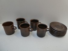 CONJUNTO DE 5 XÍCARAS DE CAFÉ ARÁBIA RUSKA CANECAS E PIRES MEADOS DO SÉCULO VINTAGE ESCANDINAVO comprar usado  Enviando para Brazil