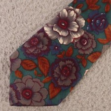 Gravata Strathmore Vintage Verde Azul Floral Tecido de Seda na Itália Fabricada nos EUA 3,5", usado comprar usado  Enviando para Brazil