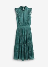 Satin stufenkleid grün gebraucht kaufen  Deutschland
