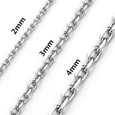 Collar de cadena redonda de acero inoxidable de plata de 3 4 mm para hombre y mujer de 18""-26"" joyería segunda mano  Embacar hacia Mexico