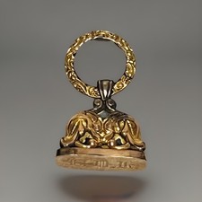 Berloque antigo revival enchimento ouro selo cera selo fob monograma, usado comprar usado  Enviando para Brazil