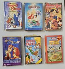 Walt Disney Vintage VHS Diamante Negro Conchas Dumbo Pinóquio Robin Hood, usado comprar usado  Enviando para Brazil