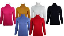 Senhoras Viscose Liso rolo de pescoço Qualidade Grosso Tartaruga Roll Jumper Tops 777 comprar usado  Enviando para Brazil