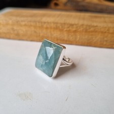 Anel de pedra preciosa natural água-marinha prata esterlina 925 estilo exclusivo lindo anel comprar usado  Enviando para Brazil