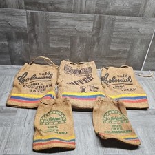 Lote de 5 sacos/sacos de estopa de grãos de café marrom artesanato upcycling costura/colombiana, usado comprar usado  Enviando para Brazil