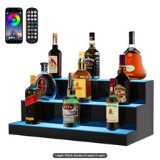 Garrafa de licor iluminada VEVOR LED prateleira de barra de exibição RF & controle de aplicativo 24" 3 etapas comprar usado  Enviando para Brazil