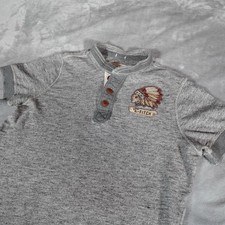 Camisa masculina Abercrombie & Fitch Indian Head Henley 2XL (adequada para Slim G) cinza Y2K comprar usado  Enviando para Brazil