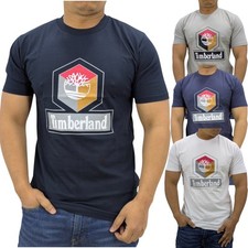 Camiseta masculina Timberland logotipo estampa cubo gola redonda pulôver casual algodão comprar usado  Enviando para Brazil
