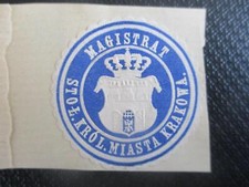 (40556) Znaczek pieczęci - Magistrat Stol. Krol. Miasto Krakova na sprzedaż  Wysyłka do Poland