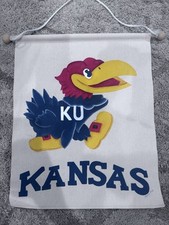 Usado, Banner de lona vintage pintado à mão personalizado Kansas KU Jayhawks BLH comprar usado  Enviando para Brazil