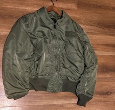 Vtg 90s Alpha Industries Jacket Flyers CWU-45/P[N] Mens L Green Bomber Jacket na sprzedaż  PL