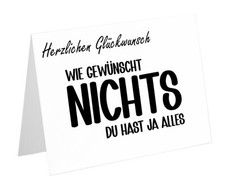Glückwunschkarte nix geschenk gebraucht kaufen  Wartenberg