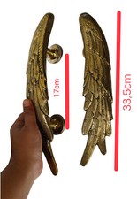 2 ANGEL WINGS 13" porta oca de latão fundido PUX asas polidas PUX alça 36 cm B comprar usado  Enviando para Brazil