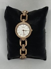 Relógio de quartzo feminino Fossil ES4123 ouro rosa aço inoxidável mostrador analógico UC425 comprar usado  Enviando para Brazil