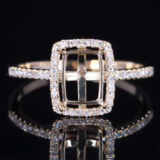 Anel de diamante natural 0,2 ct formato de almofada 8x6 mm semi montagem sólido ouro amarelo 10K comprar usado  Enviando para Brazil