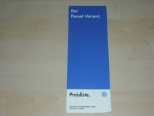 37768) VW Passat Variant Preise & Extras Prospekt 01/1999 comprar usado  Enviando para Brazil