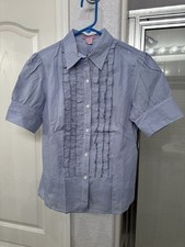 Usado, Blusa PIXIE HOPKINS fofa de manga curta com babados frontais, grande, nova sem etiquetas comprar usado  Enviando para Brazil