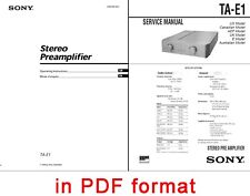 Manual de serviço e instruções de operação Sony TA-E1 TA E1   comprar usado  Enviando para Brazil