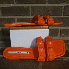 Sandálias femininas Zara tamanho 36 (6 EUA) laranja com tachas comprar usado  Enviando para Brazil