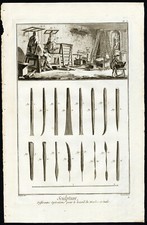 5 estampas antigas-ESCULTURA-ESCULTURA-OFICINA DE MÁRMORE-FERRAMENTAS-Diderot-Benard-1751 comprar usado  Enviando para Brazil