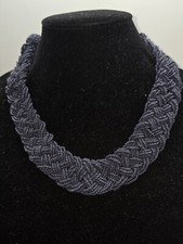 bead blue braided necklace for sale  Rialto