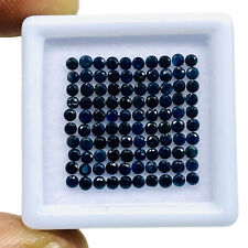 100 peças de pedras preciosas soltas calibradas corte diamante redondo safira azul natural 1,8 mm comprar usado  Enviando para Brazil