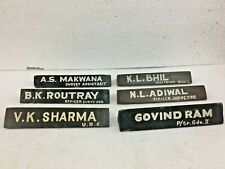 ANTIGO TAMPO DE MESA DE ESCRITÓRIO DE MADEIRA VINTAGE 6 PLACAS DE IDENTIFICAÇÃO USO MULTIUSO, usado comprar usado  Enviando para Brazil