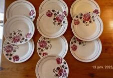 Assiettes vintage roses d'occasion  La Fouillade