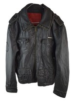 Superdry black leather for sale  SITTINGBOURNE