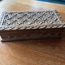 Caixa articulada antiga de madeira esculpida em lascas de carvalho com tampa armazenamento decorativo vintage comprar usado Caixa articulada antiga de madeira esculpida em lascas de carvalho com tampa armazenamento decorativo vintage comprar usado  Enviando para Brazil