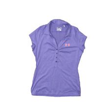 Blusa polo feminina Under Armour tamanho M manga curta roxa poliéster sólido coleira comprar usado  Enviando para Brazil