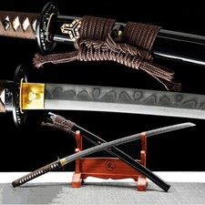 ESPADA GUERREIRA JAPONESA SAMURAI KATANA argila temperada t10 aço carbono comprar usado  Enviando para Brazil