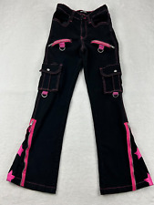 Calça cargo feminina Hot Topic 3 preta rosa gótica punk estrelas góticas comprar usado  Enviando para Brazil