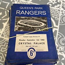 Qpr programmes 1962 for sale  TWICKENHAM