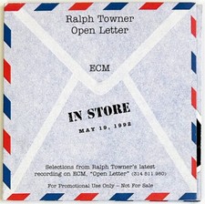 Promo, RALPH TOWNER "Open Letter" 1992 CD, RARE, Sampler, ECM Records, usado comprar usado  Enviando para Brazil