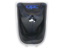 FÜR OPEL ASTRA J SCHALTMANSCHETTE SCHALTSACK LEDER + STICKEREI Opc n.DUNKLEBLAU na sprzedaż  PL
